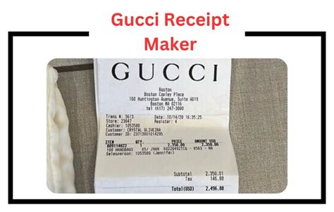 gucci store receipt|gucci receipt generator free.